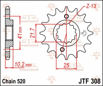JT SPROCKETS - SPROCKET FRONT 15T 520 - 12120569