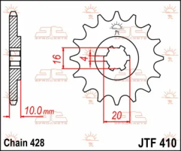 JT SPROCKETS - SPROCKET FRONT 13T 428 - 12120784