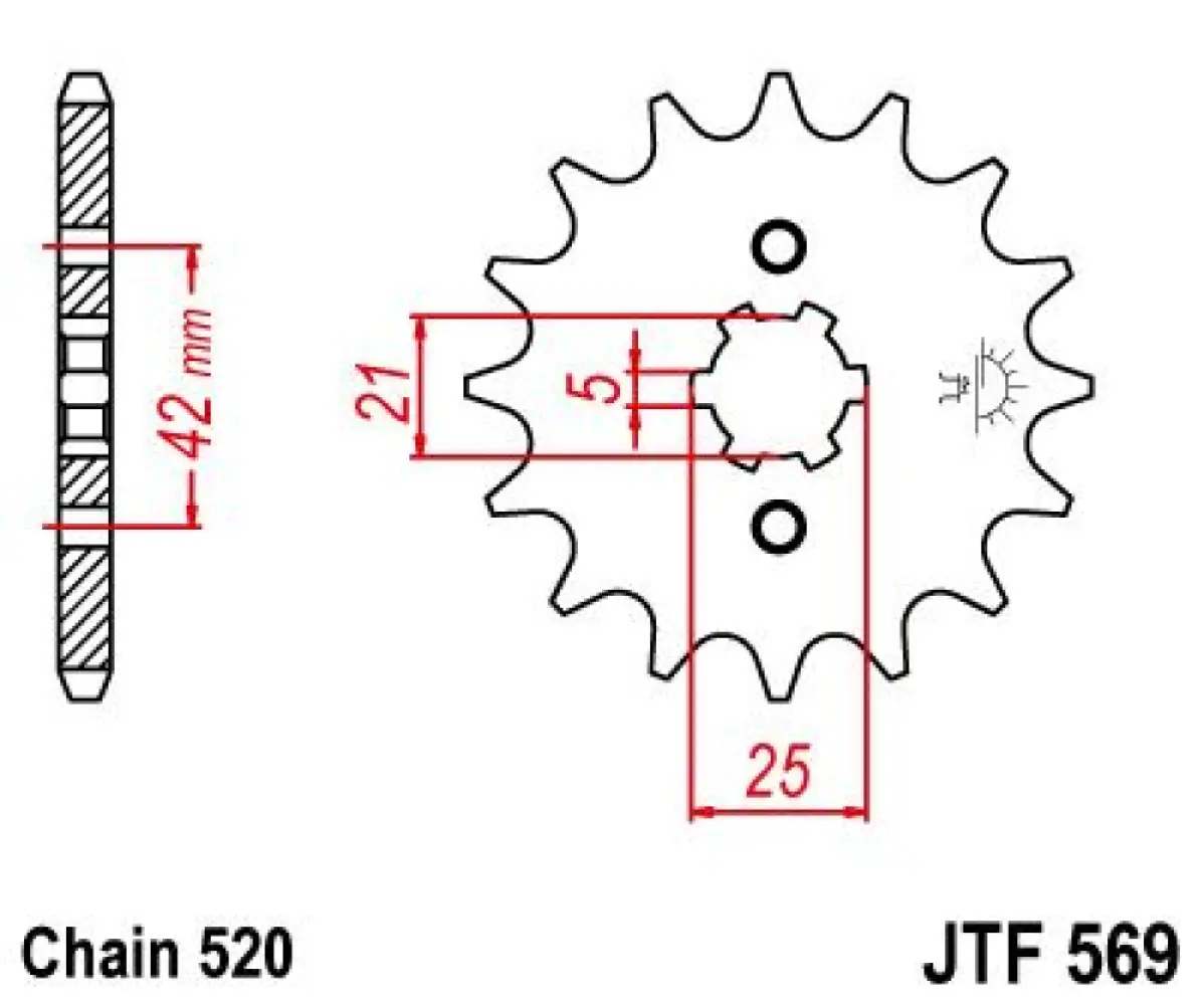 JT SPROCKETS - SPROCKET FRONT 18T 520 - 12121168