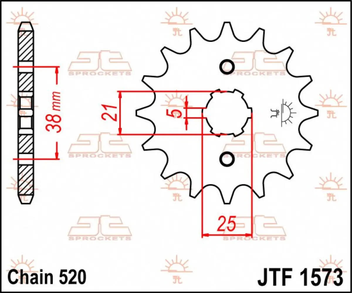 JT SPROCKETS - SPROCKET FRONT 14T 520 - 12120786