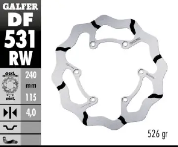GALFER - BRAKE DISC FIXED WAVE GROOVED - 17111745