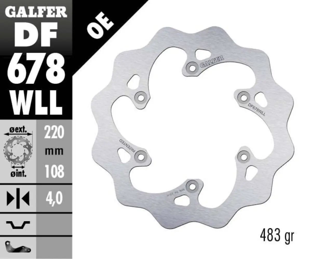 GALFER - BRAKE DISC FIXED WAVE SOLID - 17111756