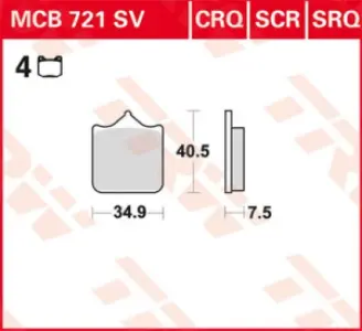 TRW - BRAKE PAD TRW MCB721SV - 17211131