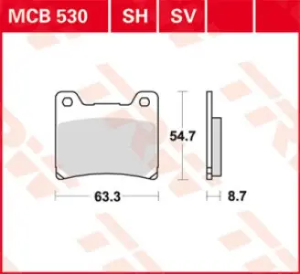 TRW - BRAKE PAD TRW MCB530 - 17220401