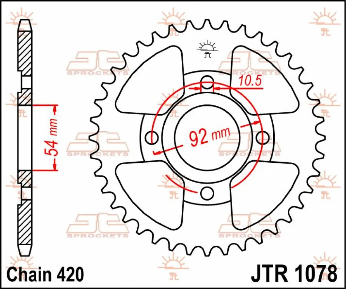 JT SPROCKETS - SPROCKET REAR 47T 420 - 12100394