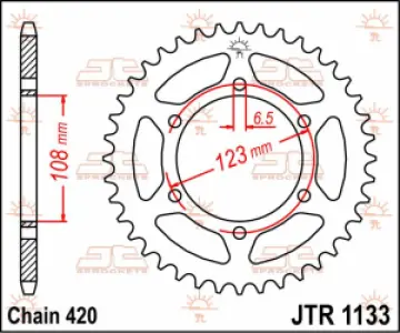 JT SPROCKETS - SPROCKET REAR 53T 420 - 12100401