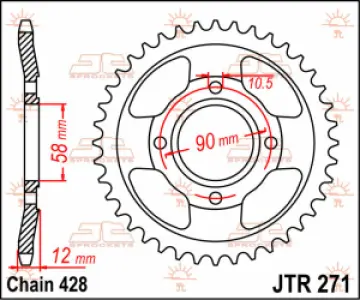 JT SPROCKETS - SPROCKET REAR 50T 428 - 12100435