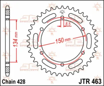 JT SPROCKETS - SPROCKET REAR 48T 428 - 12100448