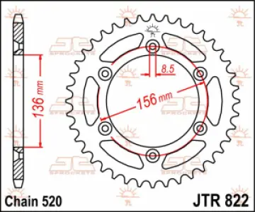JT SPROCKETS - SPROCKET REAR 41T 520 - 12100701