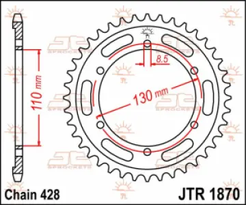 JT SPROCKETS - SPROCKET REAR 44T 428 - 12100718