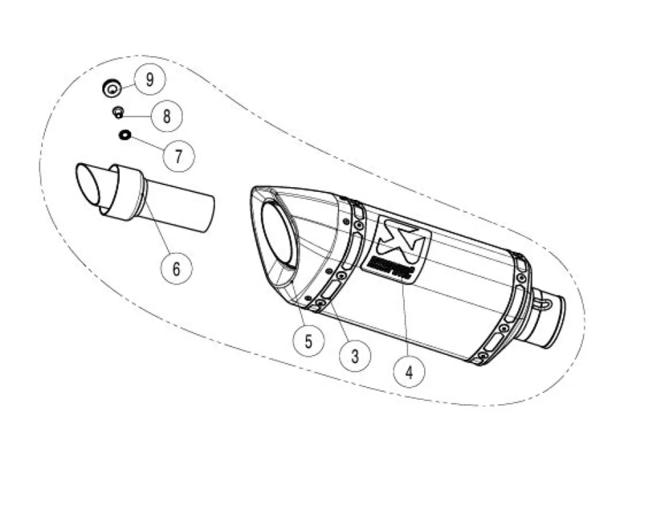 AKRAPOVIC - REPLACEMENT MUFFLER - 18602580