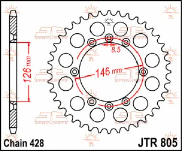 JT SPROCKETS - SPROCKET REAR 50T 428 - 12100762