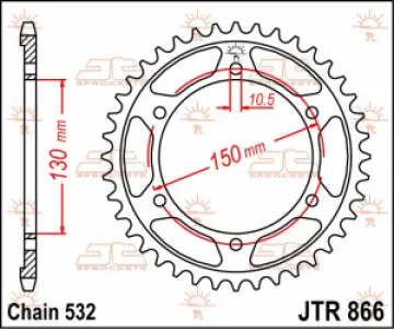 JT SPROCKETS - SPROCKET REAR 43T 532 - 12101088