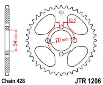 JT SPROCKETS - SPROCKET REAR 44T 420 - 12101350