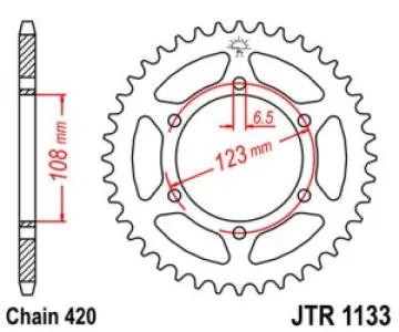 JT SPROCKETS - SPROCKET REAR 65T 420 - 12101440