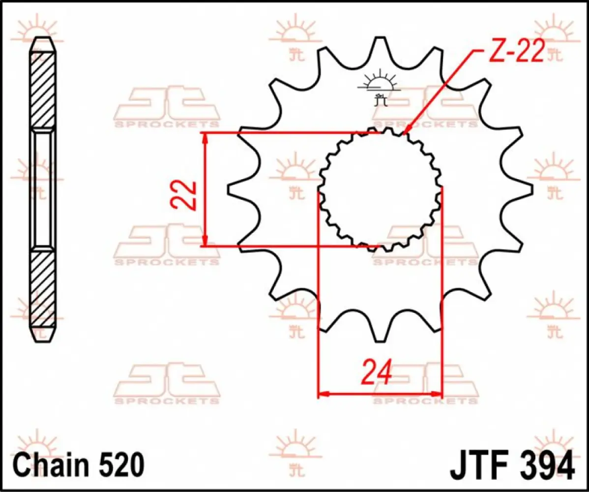 JT SPROCKETS - SPROCKET FRONT 13T 520 - 12120574
