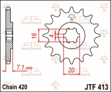 JT SPROCKETS - SPROCKET FRONT 12T 420 - 12120581