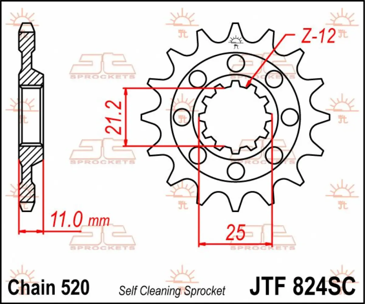 JT SPROCKETS - SPROCKET FRONT 13T 520 SC - 12120776