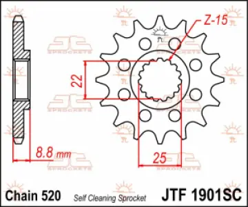 JT SPROCKETS - SPROCKET FRONT 15T 520 SC - 12120775