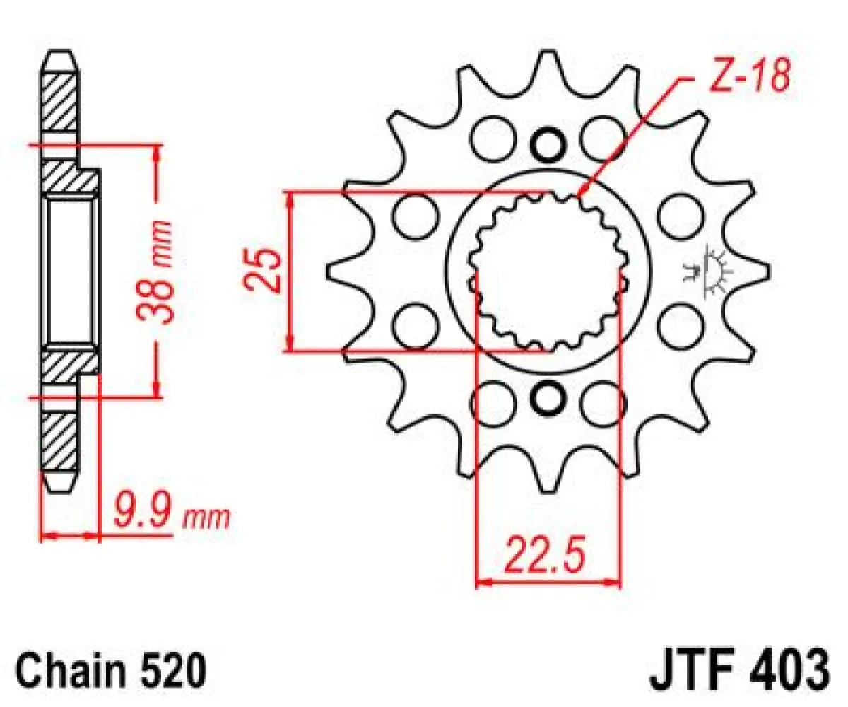 JT SPROCKETS - SPROCKET FRONT 14T 520 - 12121164