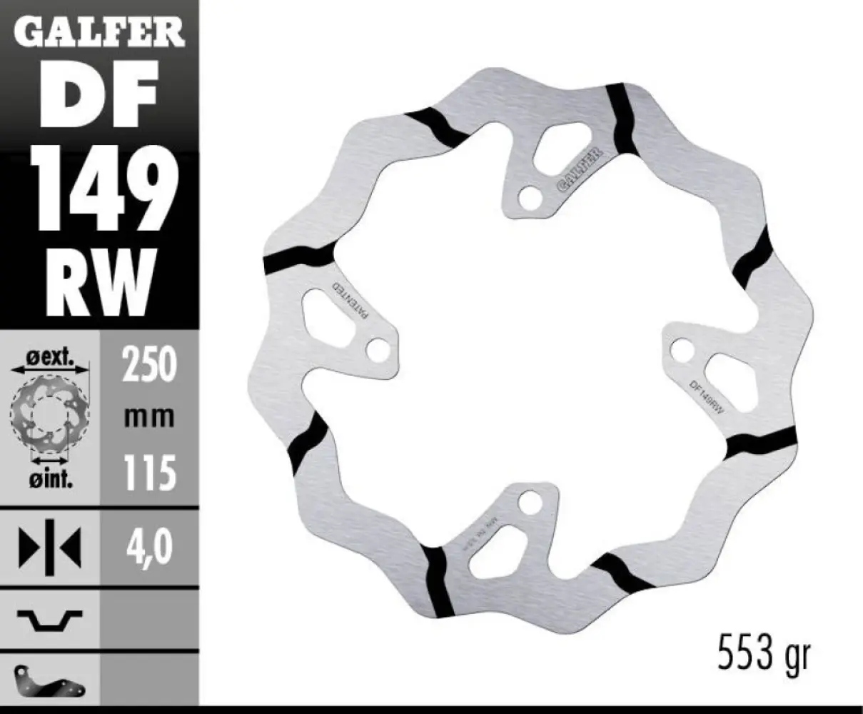 GALFER - BRAKE DISC FIXED WAVE GROOVED - 17111715