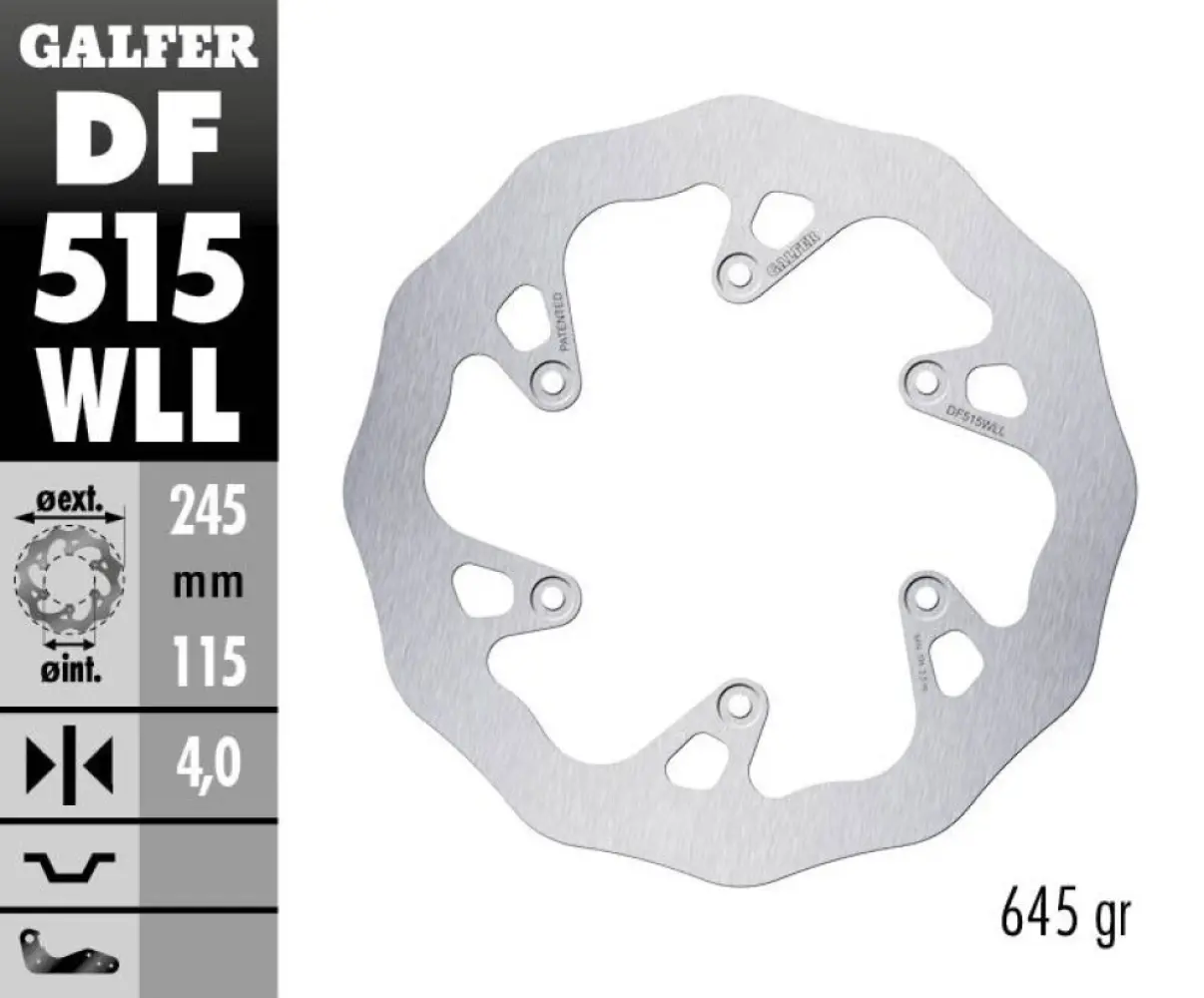 GALFER - BRAKE DISC FIXED WAVE SOLID - 17111744