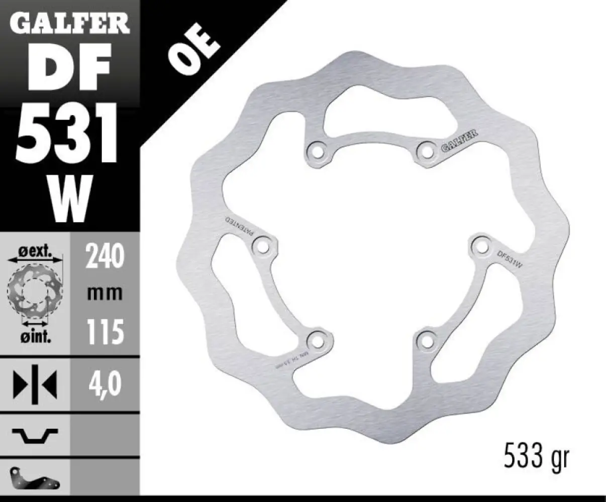 GALFER - BRAKE DISC FIXED WAVE - 17111746