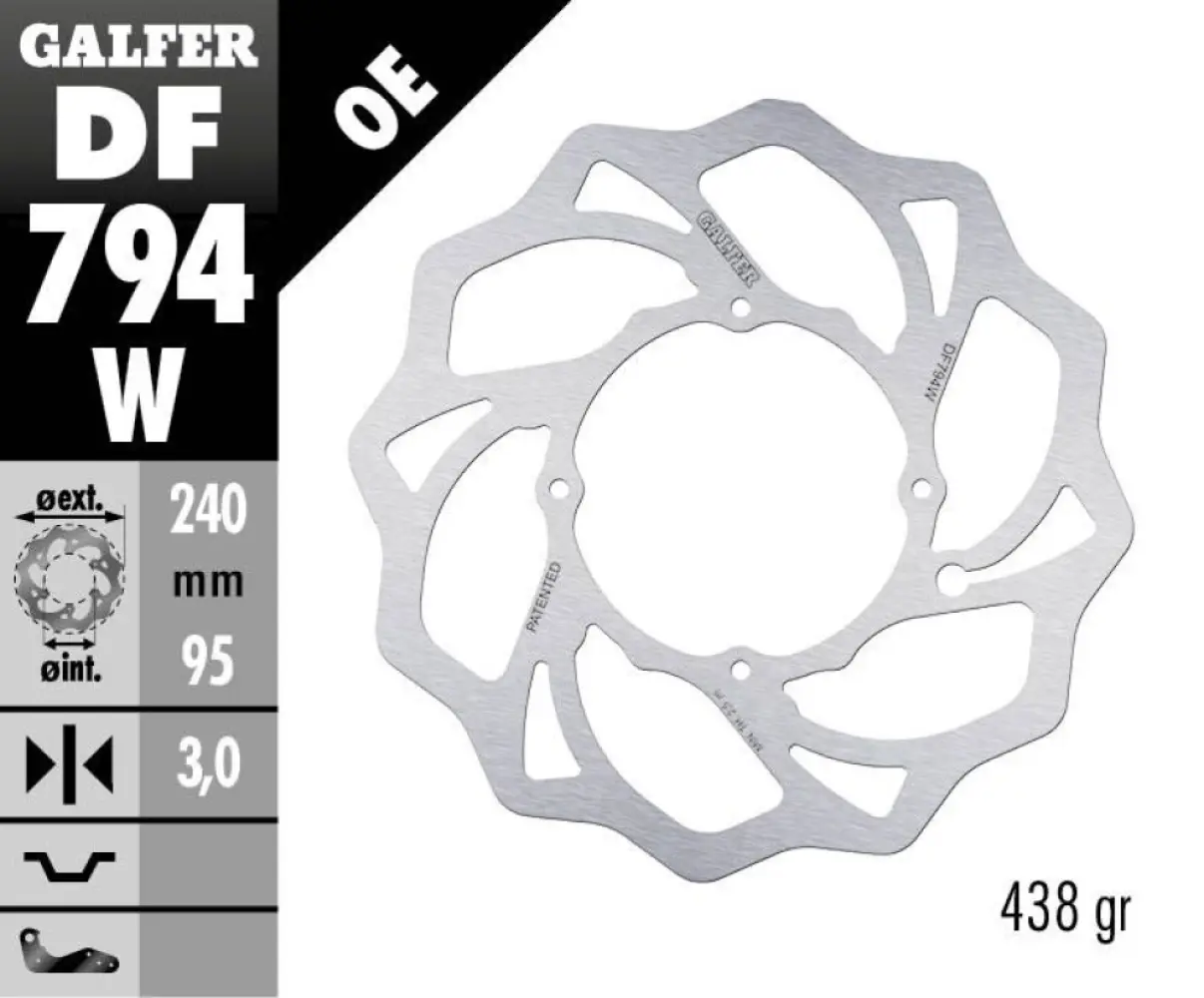 GALFER - BRAKE DISC FIXED WAVE - 17111762