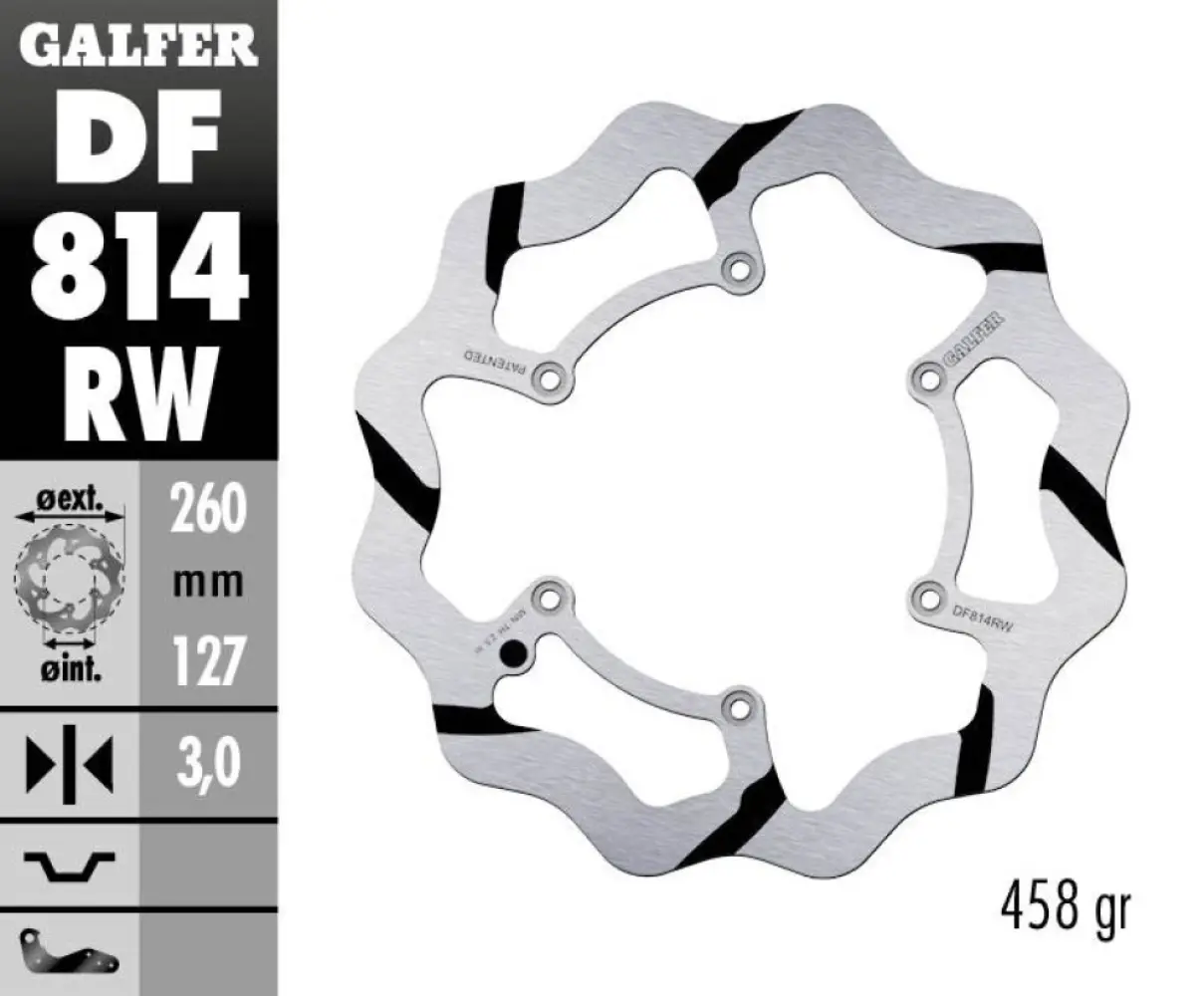 GALFER - BRAKE DISC FIXED WAVE GROOVED - 17111764