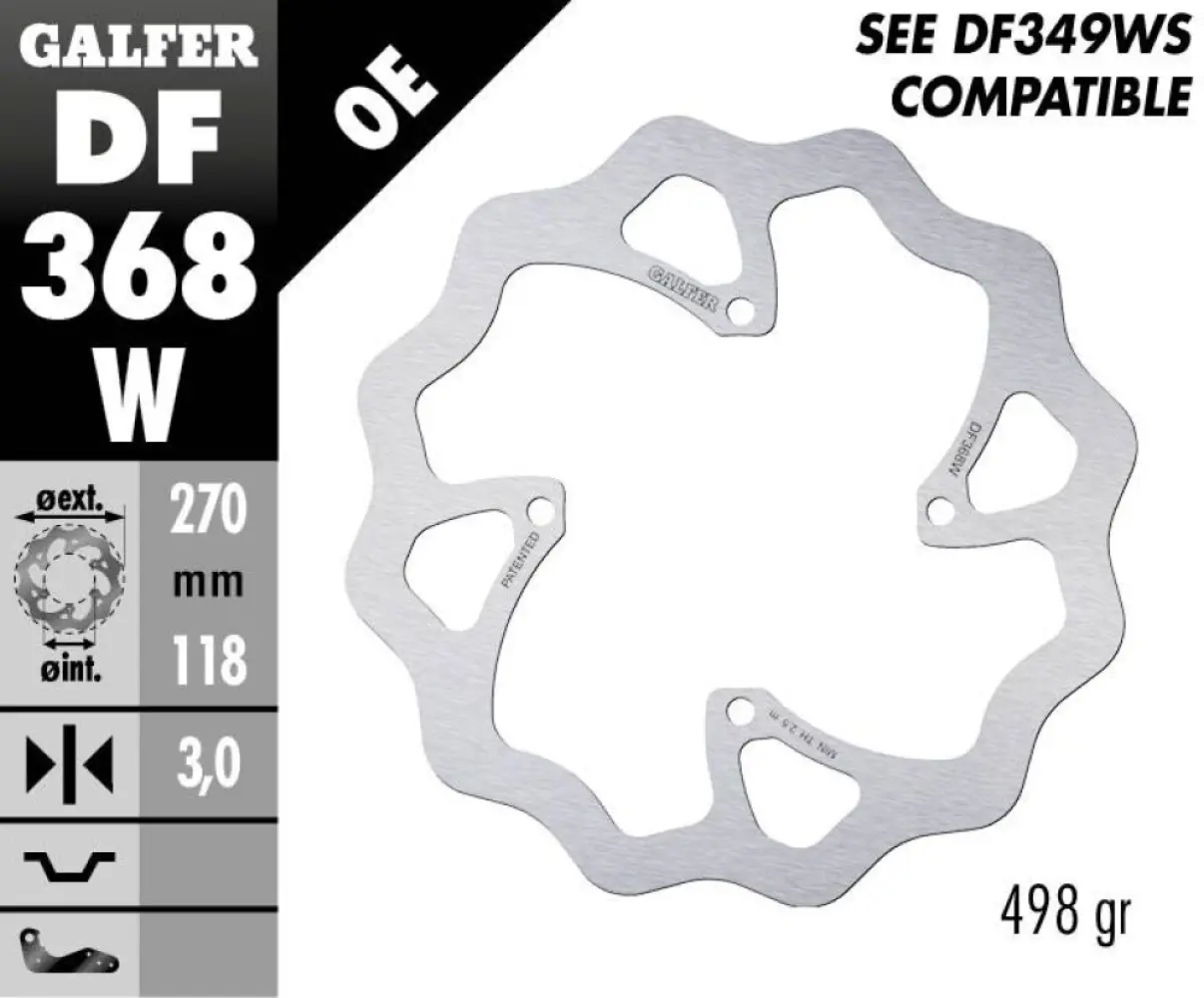 GALFER - BRAKE DISC FIXED WAVE - 17111739