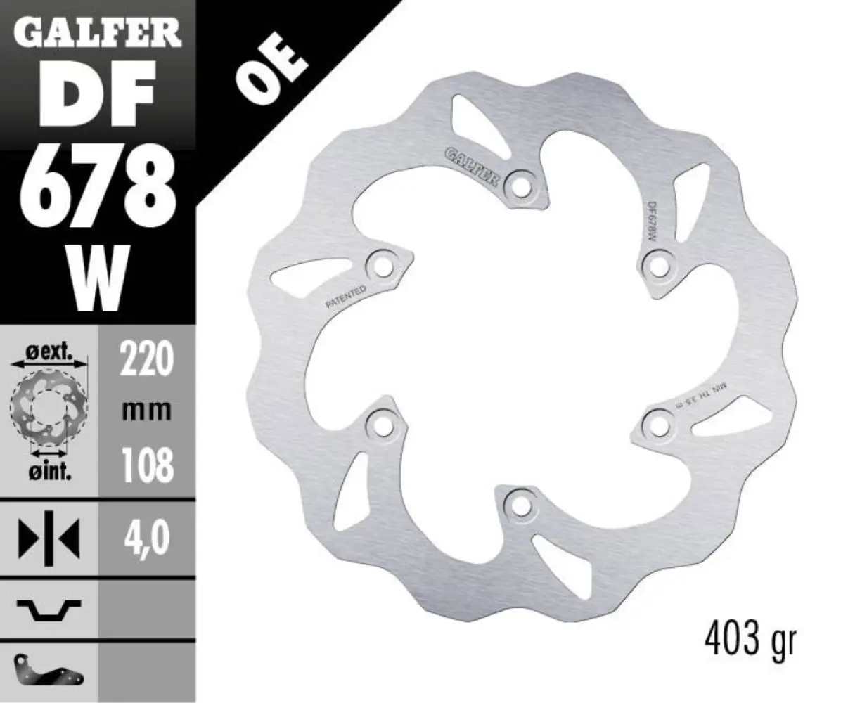 GALFER - BRAKE DISC FIXED WAVE - 17111755