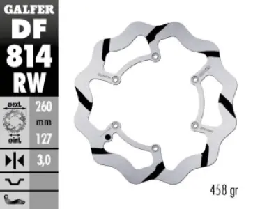GALFER - BRAKE DISC FIXED WAVE GROOVED - 17111764