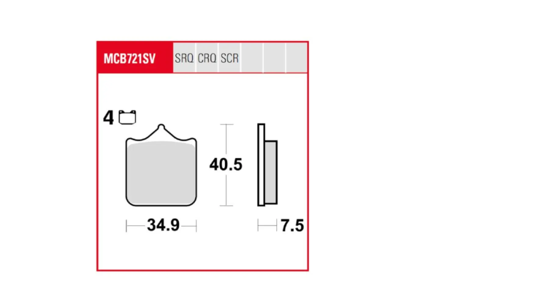 TRW - BRAKE PAD TRW - 17213184