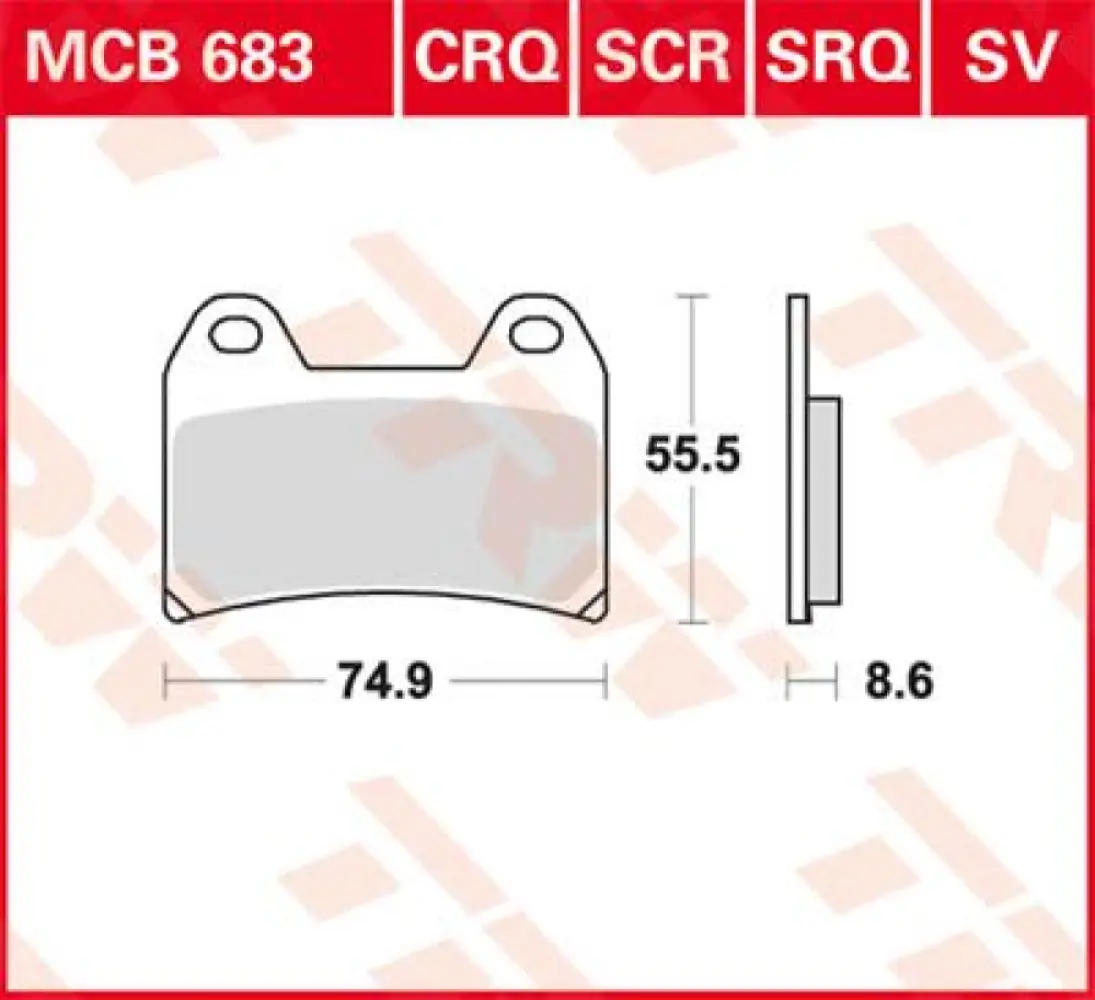 TRW - BRAKE PAD TRW MCB683 - 17220522