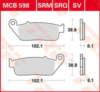 TRW - BRAKE PAD TRW MCB598 - 17220466