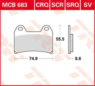 TRW - BRAKE PAD TRW MCB683 - 17220522
