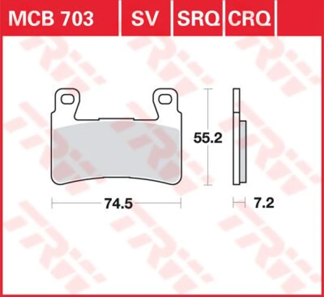 TRW - BRAKE PAD TRW MCB703 - 17220543