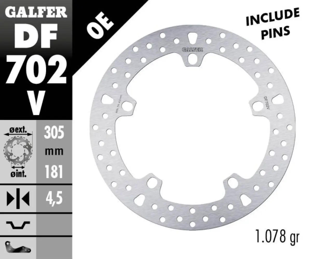 GALFER - BRAKE DISC ROUND FIXED - 17104672