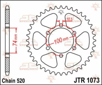 JT SPROCKETS - SPROCKET REAR 46T 520 - 12100390