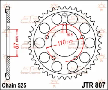 JT SPROCKETS - SPROCKET REAR 48T 525 - 12100469