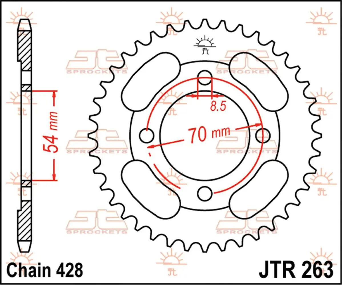 JT SPROCKETS - SPROCKET REAR 36T 428 - 12100674