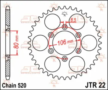 JT SPROCKETS - SPROCKET REAR 49T 520 - 12100758
