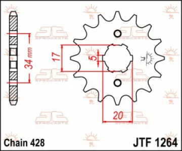 JT SPROCKETS - SPROCKET FRONT 15T 428 - 12120544