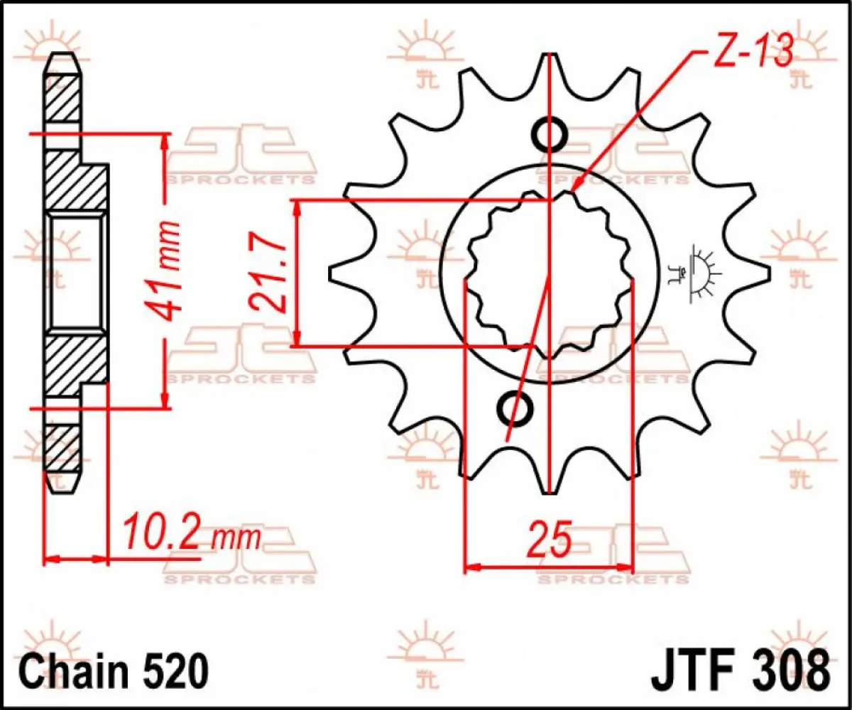 JT SPROCKETS - SPROCKET FRONT 14T 520 - 12120568
