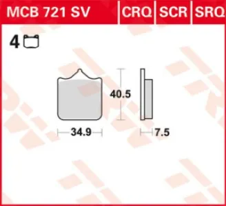 TRW - BRAKE PAD TRW MCB721SV - 17211131
