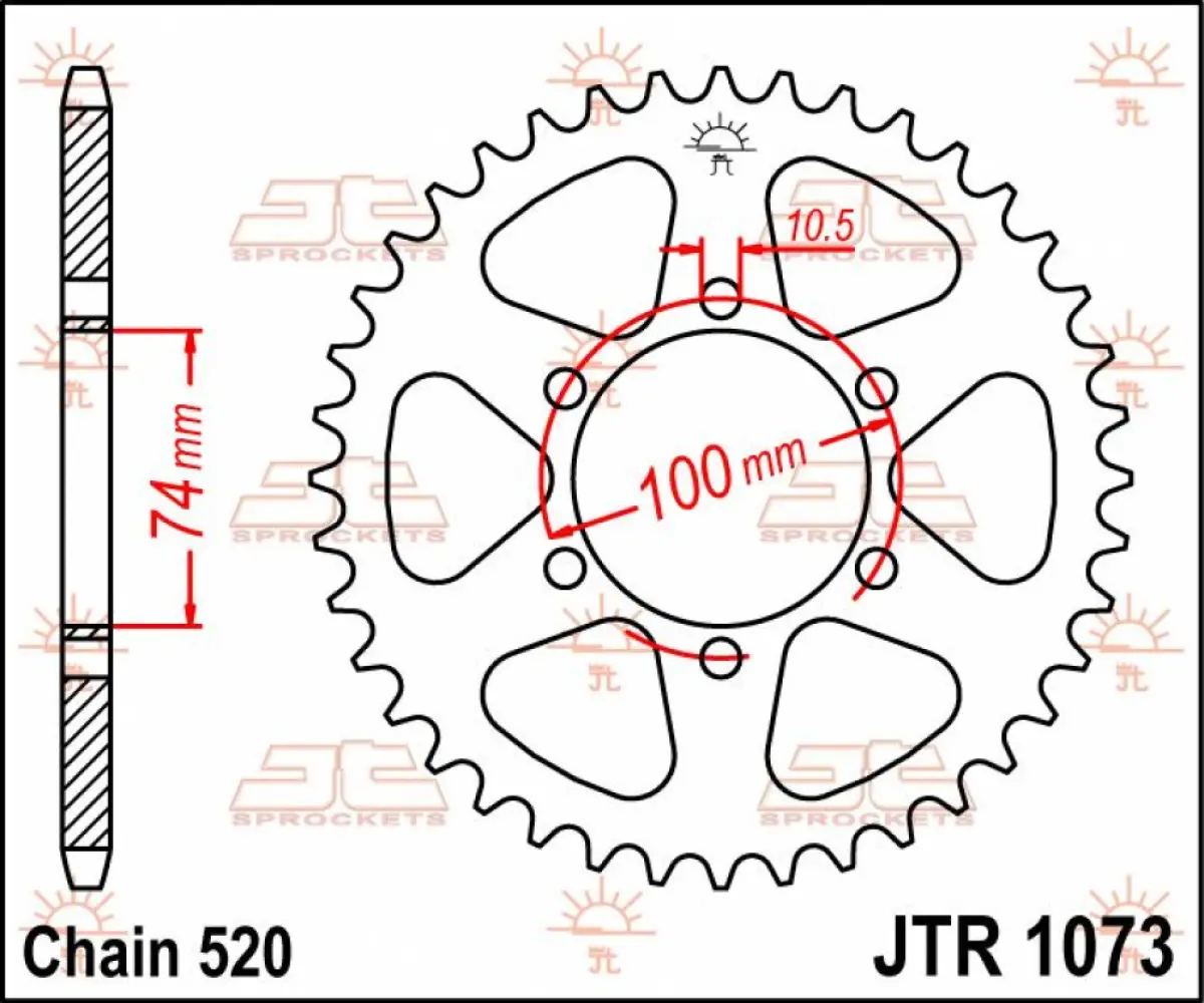 JT SPROCKETS - SPROCKET REAR 46T 520 - 12100390