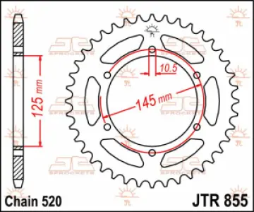 JT SPROCKETS - SPROCKET REAR 45T 520 - 12100489