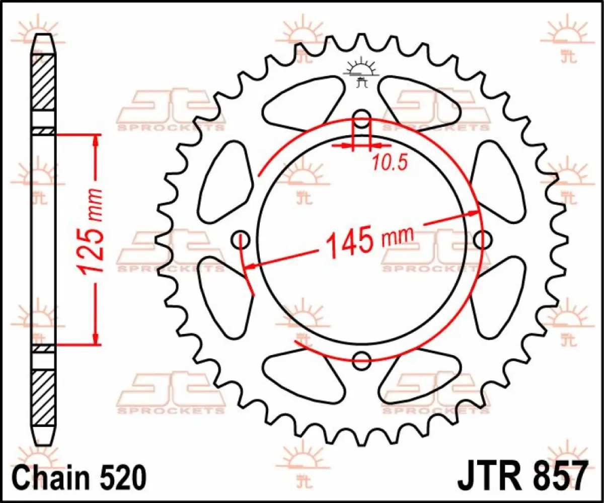 JT SPROCKETS - SPROCKET REAR 47T 520 - 12100492
