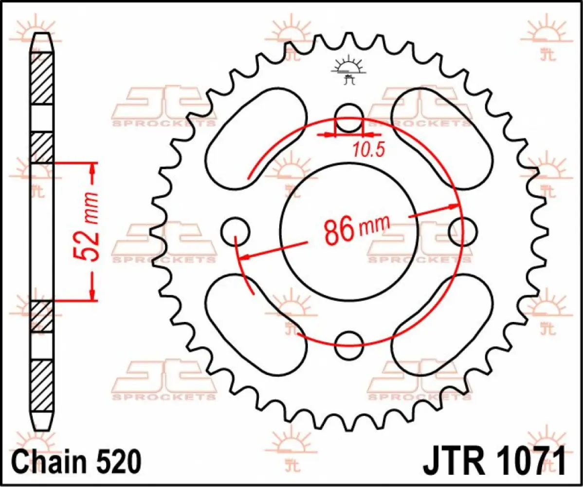 JT SPROCKETS - SPROCKET REAR 30T 520 - 12100670