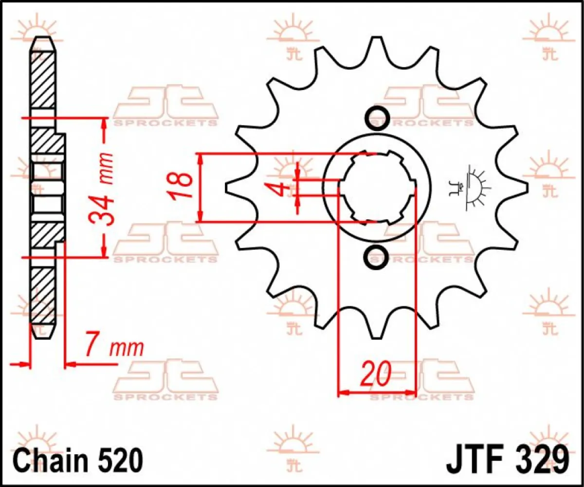 JT SPROCKETS - SPROCKET FRONT 13T 520 - 12120572